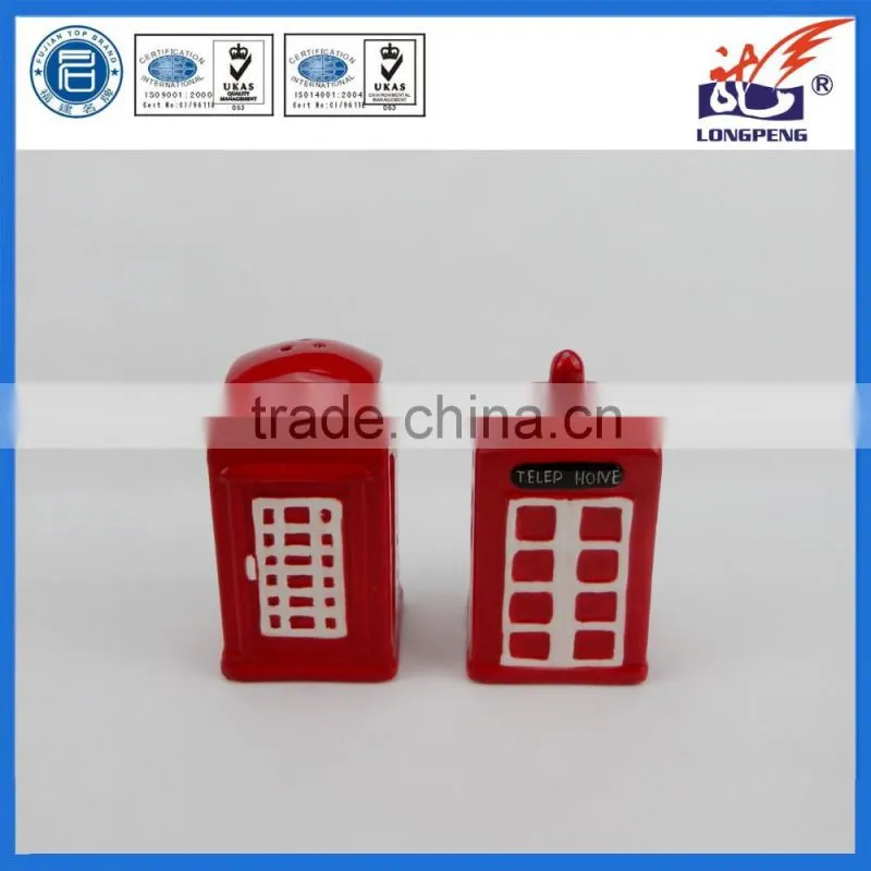 Ceramic London Phone Booth Salt and Pepper Shakers,Red Phone Box,English Phone Booth
