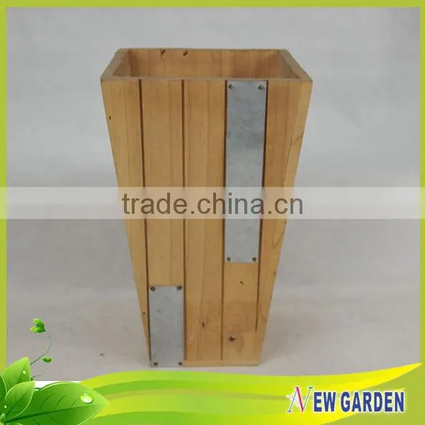 Handicraft Attractive Price Outdoor Garden Tall Square Wooden Vases
