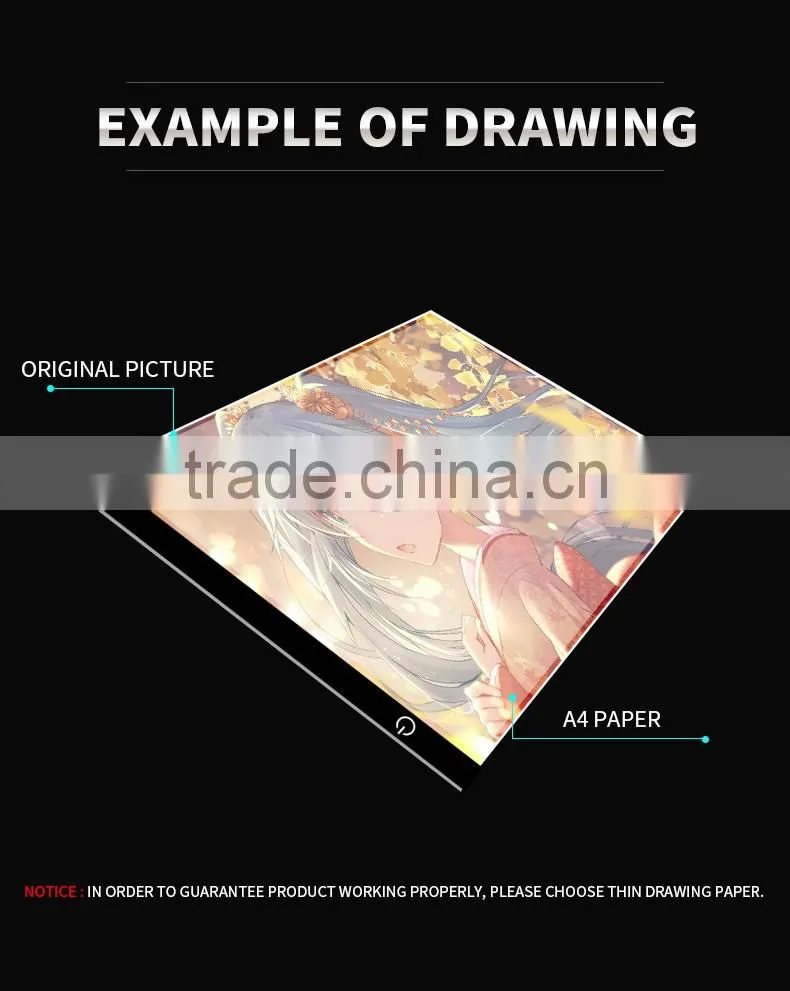 Hot sale LED animation drawing board/ small led light box /LED tracing board A4