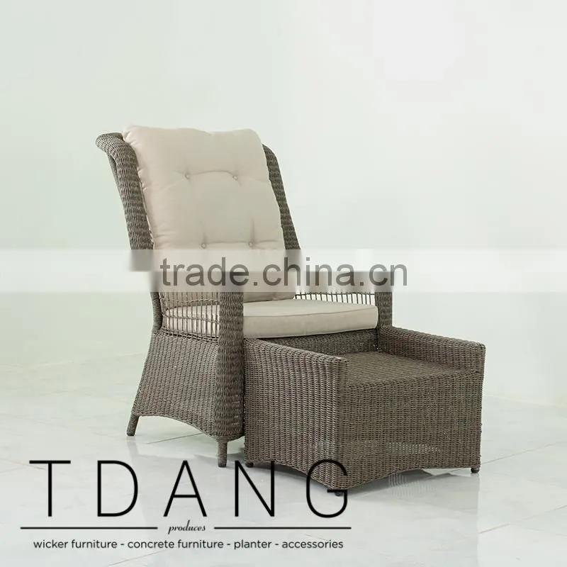 Elise Relax Wicker Chair with Ottoman - Outdoor Rattan Furniture
