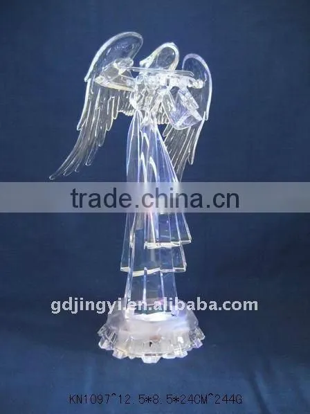 hot selling acrylic Christmas angels figurines with LED lighted