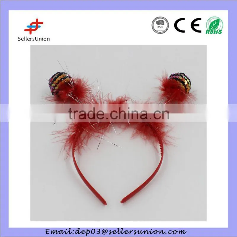 2015 Feather Bling Bling Sequins Ball Party Hair Accessories For Kids