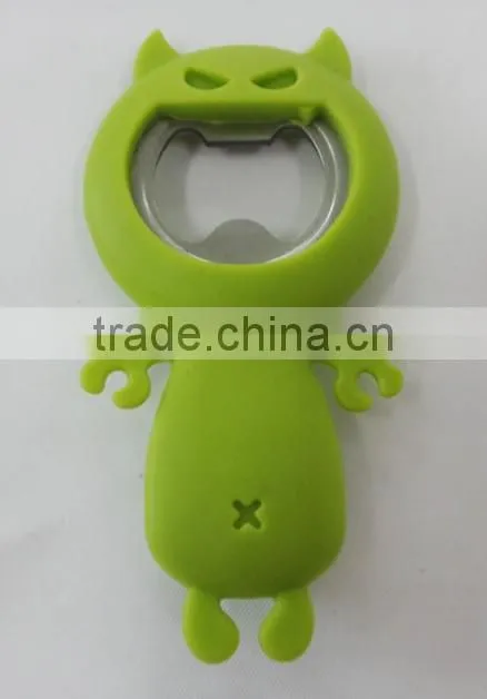 shark shaped cute silicone with stainless steel bottle opener
