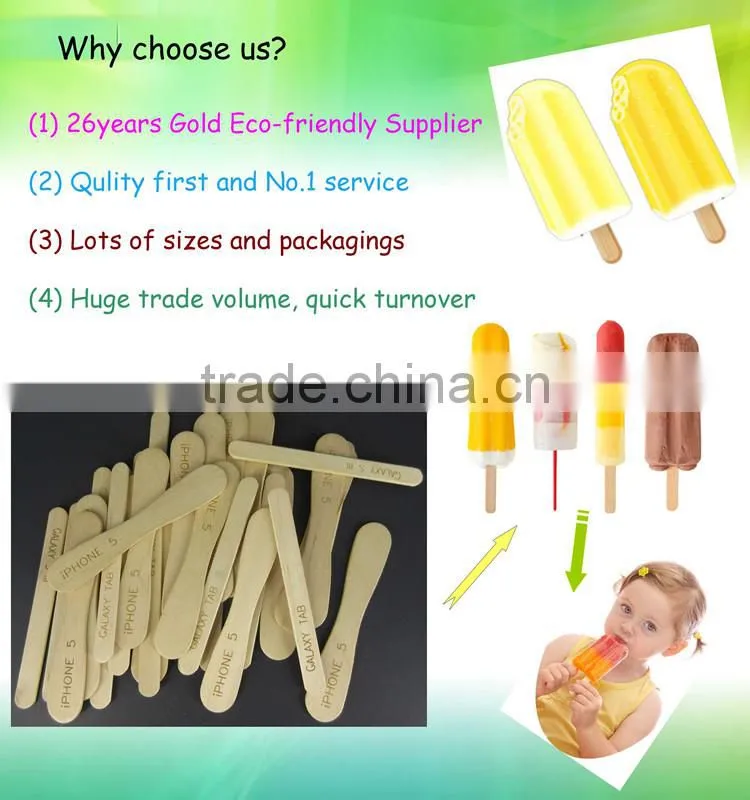 individually paper wrapped birchwood ice cream sppon