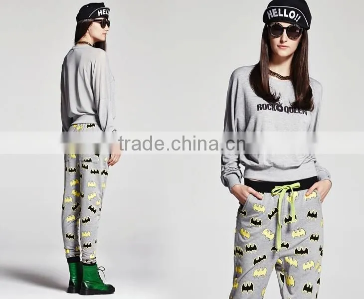 Autumn bat printing leisure fashion sport Haren pants