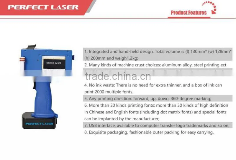 Hot-selling Handled Inkjet Printer, Inkjet Printer for Expire Box, Date Code Printing