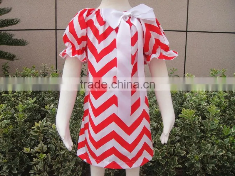 Wholesale fashion baby clothes chevron dress/smocked dress for the kids