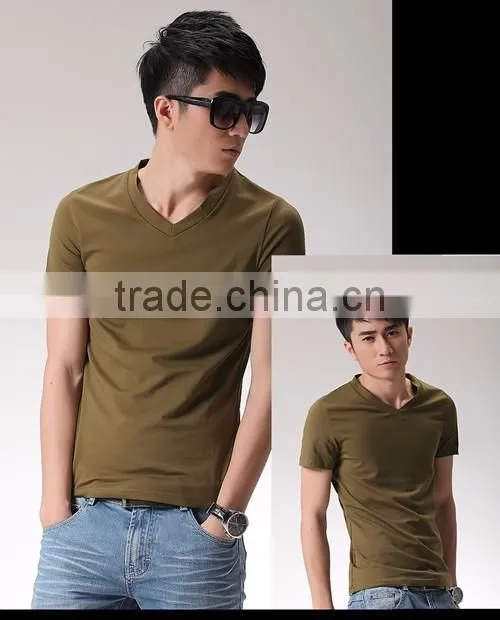 2016 Perfect popular in China hot style best quality V-neck T-shirt for men