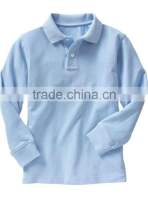 Blank white long sleeve polo shirt for Boys