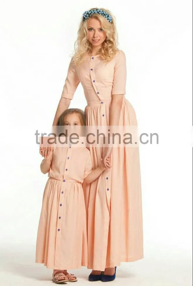 Maxi Dresses Long Button Down Dress Shirt Dresses Women Lady For Mother And Daughter