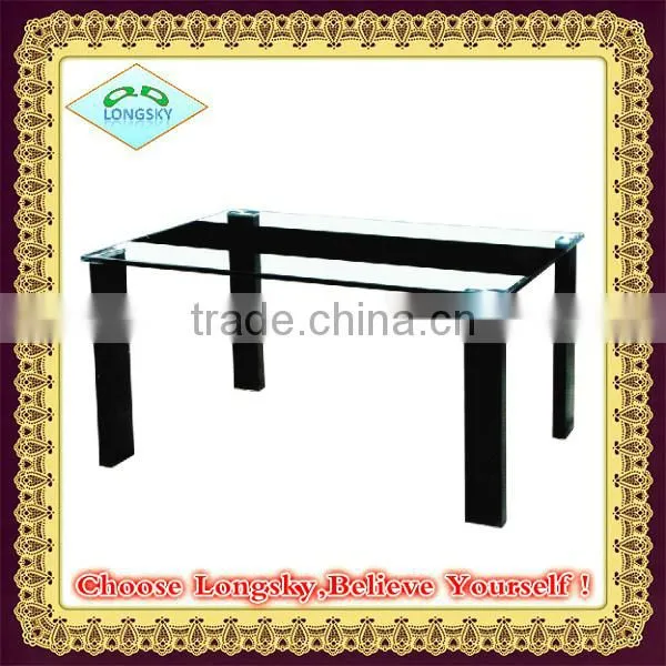 2014 hot selling high quality Modern beautiful tempered glass dining tables