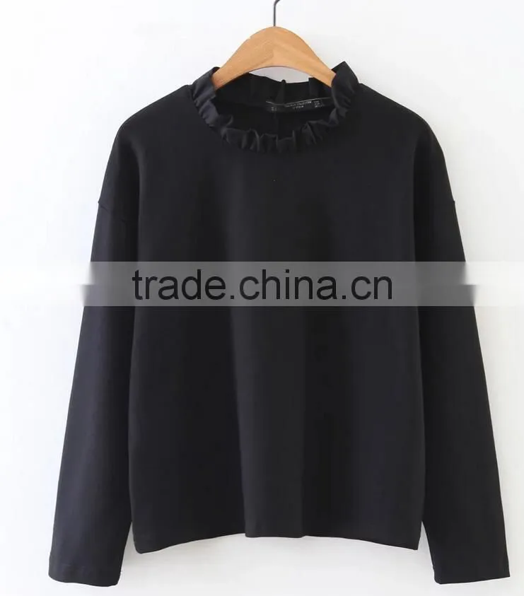 Runwaylover EY2324B Hot Sale 2017 Ladies Fashion Pure Color Blouse