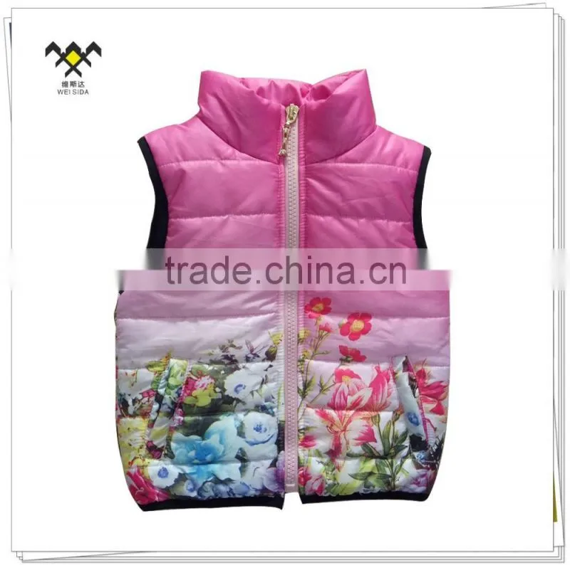 pink cute kid sleeveless jackets for baby girls