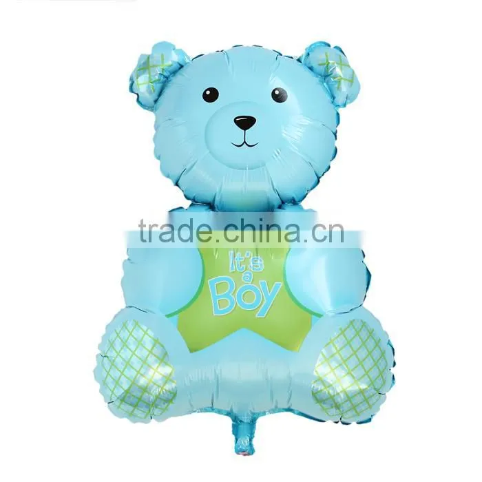 Aluminium Foil Balloons Party Decoration Bear Blue Message "It's A Boy" Pattern
