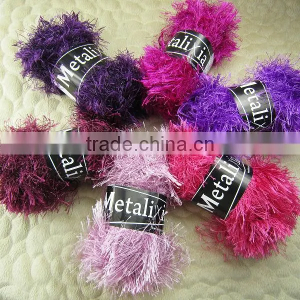 twisted feather fancy yarn for hand knitting