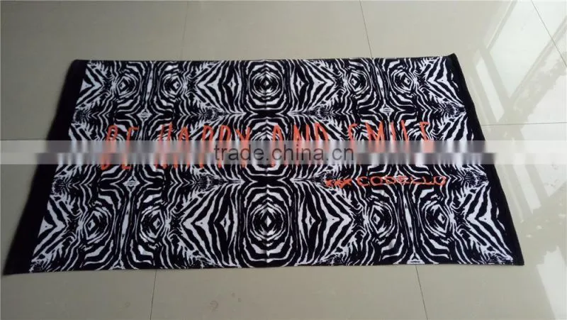 zebra-stripe pattern custom reactive print beach towel with your logo