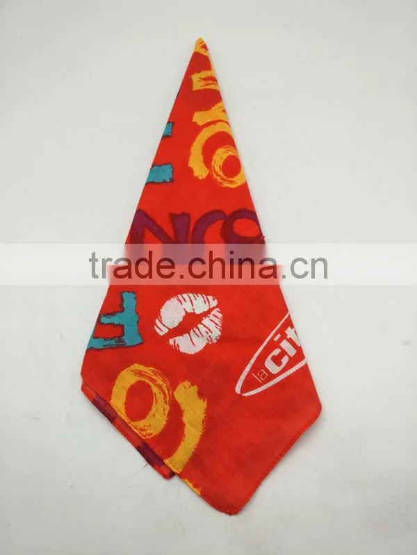Wholesale Promotional Square Cotton Printing Bandana Head Kerchief