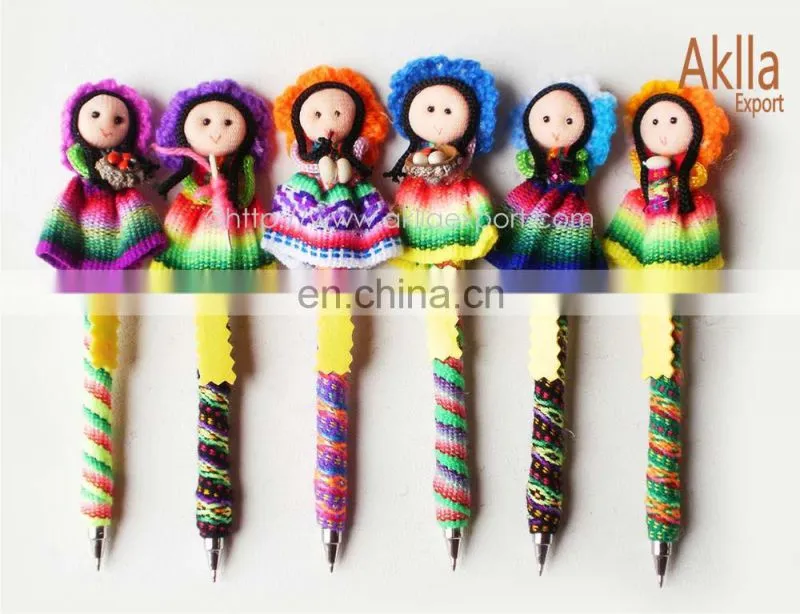 Cheap Aguayo Handmade Woven Pens Pencils With Doll