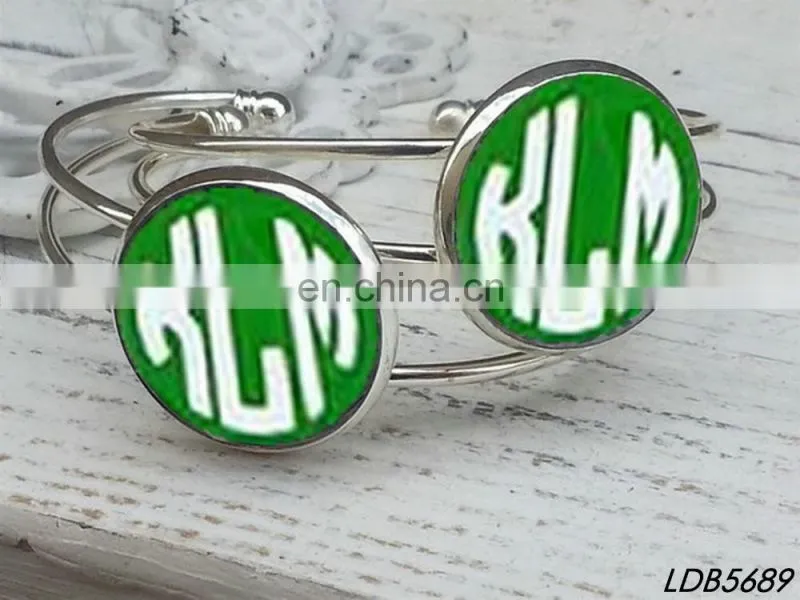 Tortoise Shell Monogram Bangle Bracelet