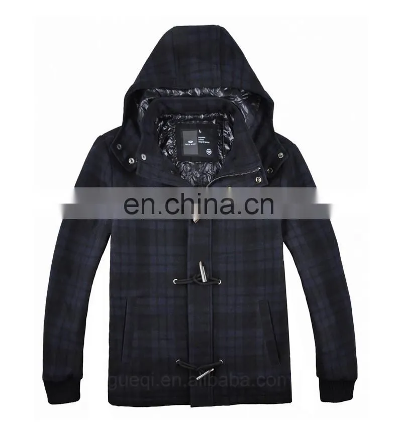 Classic Men Customized Diamond Lined Wool Coats