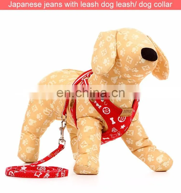 Japanese breathable cowboy harness with leash for small & medium size dogs