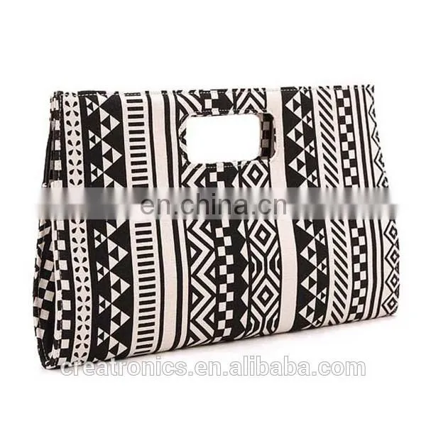 CR Famous brand manufacturer irregularly geometric pattern design rectangle popular top quality ladies dinner party handbags