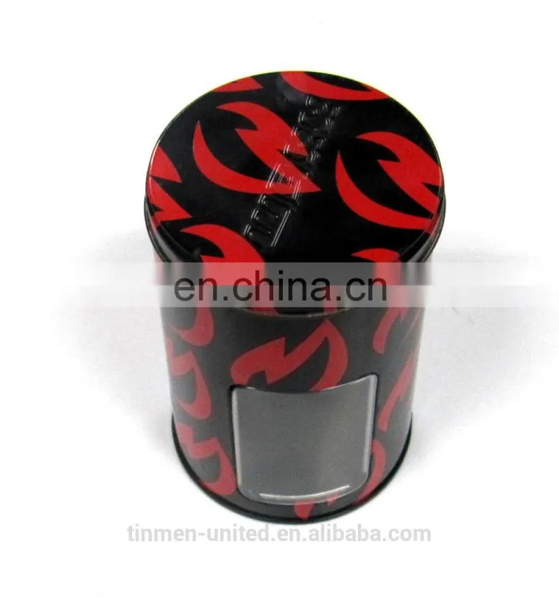 Black tea tin box round tin box