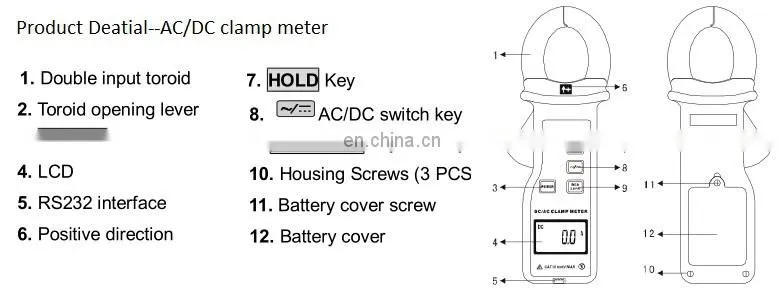 HZCR-6100C AC DC current clamp meter