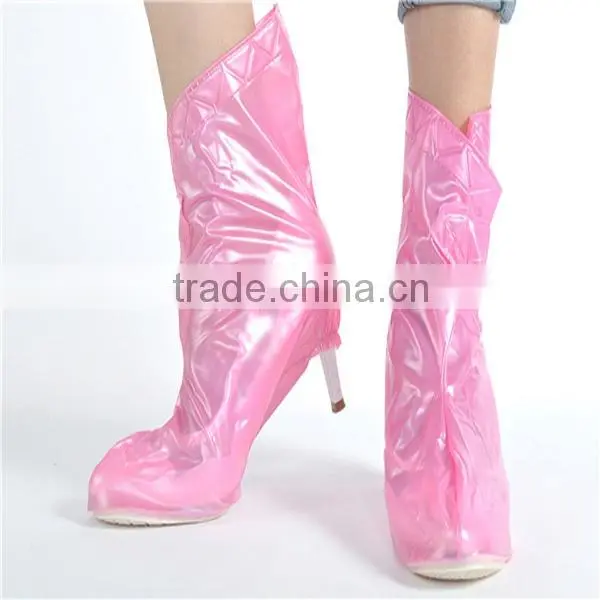 Fashion Non-slip thicken plastic women rain shoe covers, dress shoe rain cover
