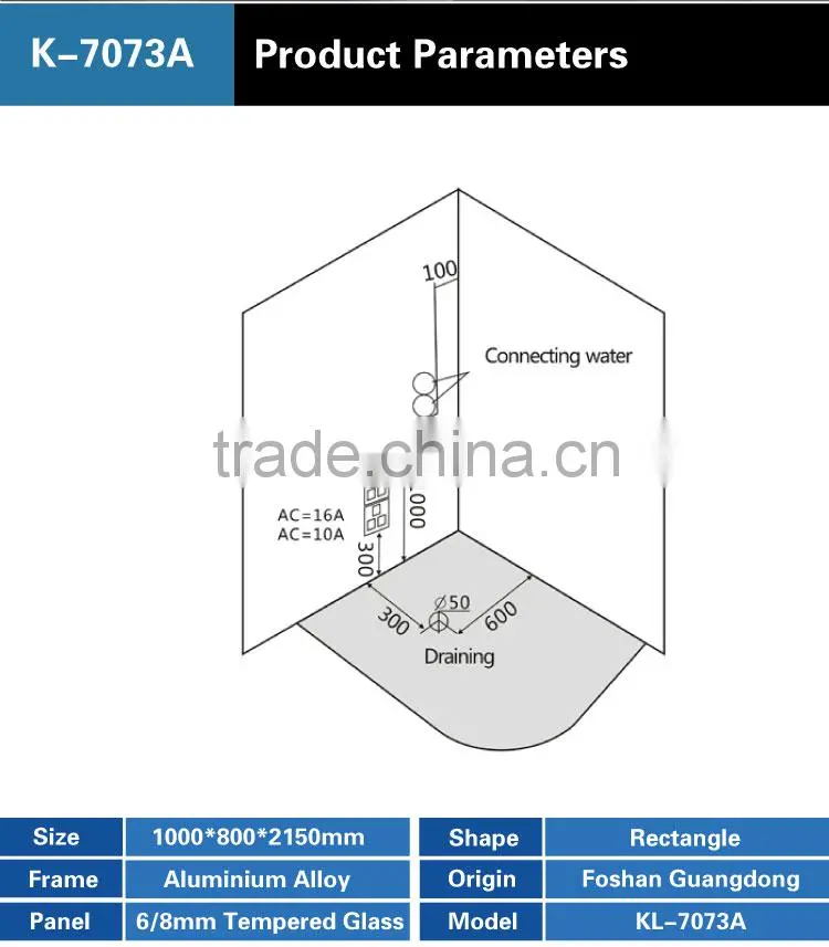 2015 China Factory Steam Room Steam Shower With Sliding Door K-7073A