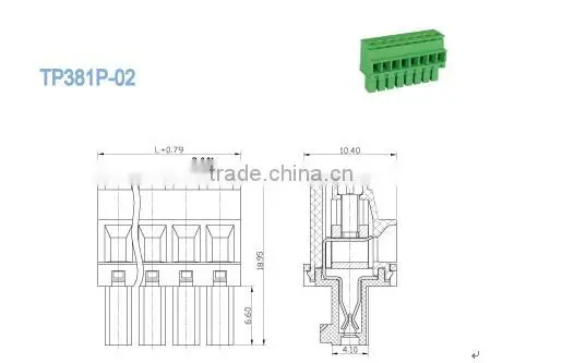 3.81mm female Pluggable Terminal Block