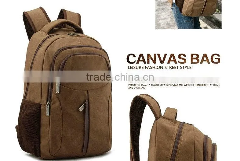 brown canvas backpacks for college student,vintage fashion backpack bags