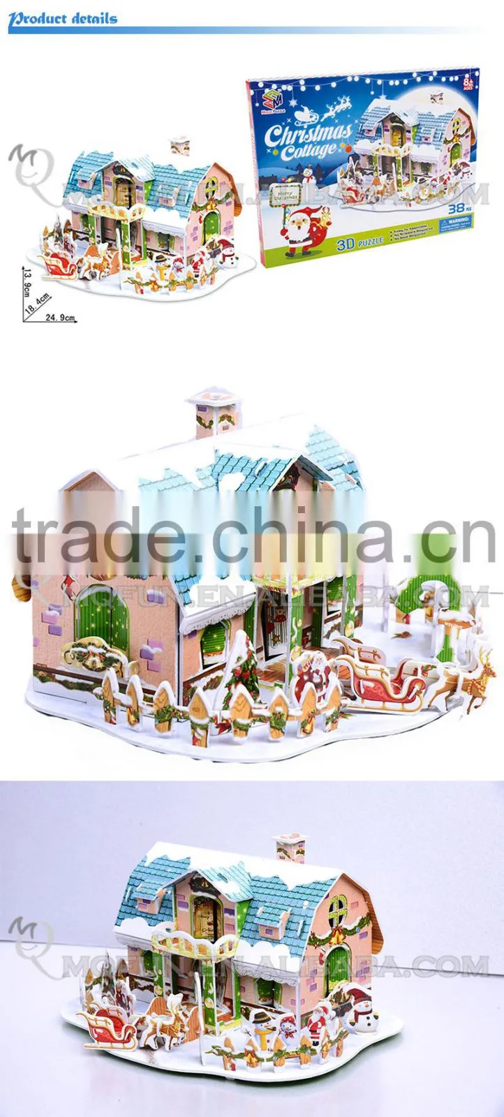 Mini Qute Dream Cabin building blocks 3d paper puzzle diy model cardboard jigsaw puzzle game educational toy NO.B368-3
