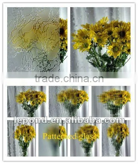 Clear leaf patterned Colored Figured Glass