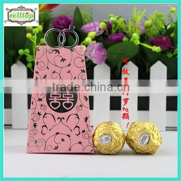 Cute 300g paper wedding favors and gifts trinket box