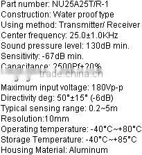 High quality waterproof ultrasonic sensor NU25A25T/R-1