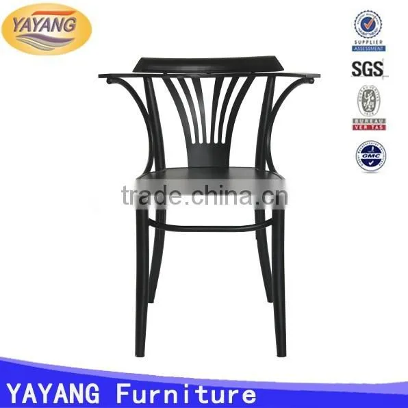 Modern design iron leisure used french cafe chair with arm
