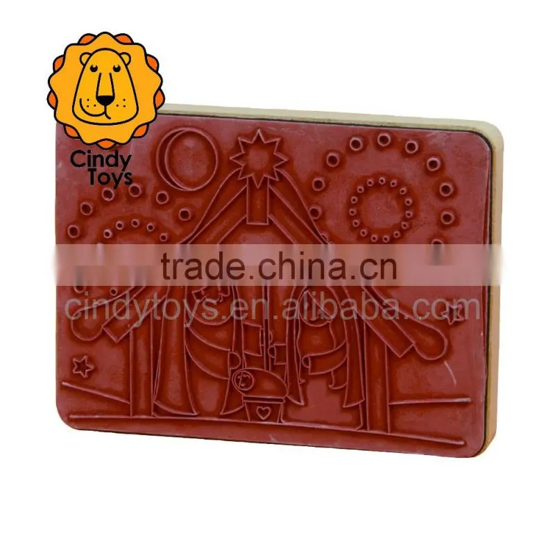 Wooden Rubber Stamps Nativity Scene 1 pcs for Christmas