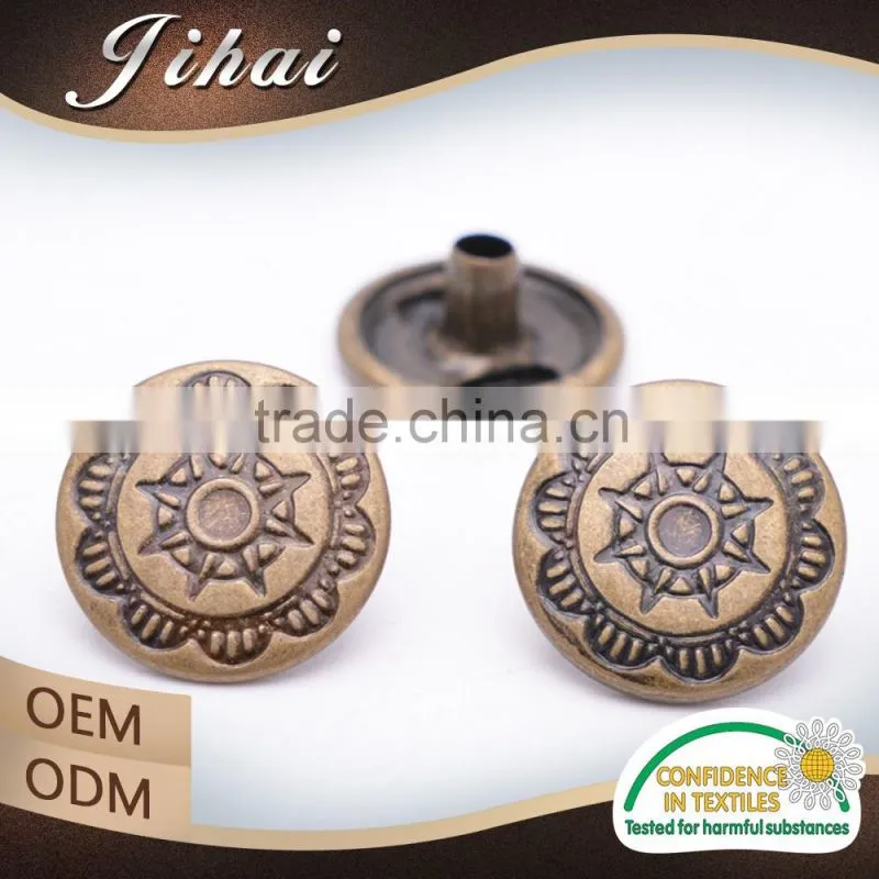 Garment Accessory With Logo Snaps Wholesale Metal No Sew Snap Button