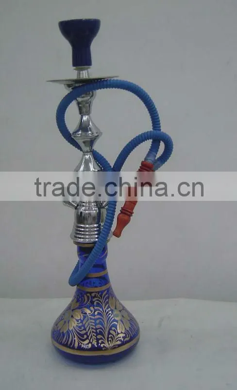 Red Glass & Metal Hukka