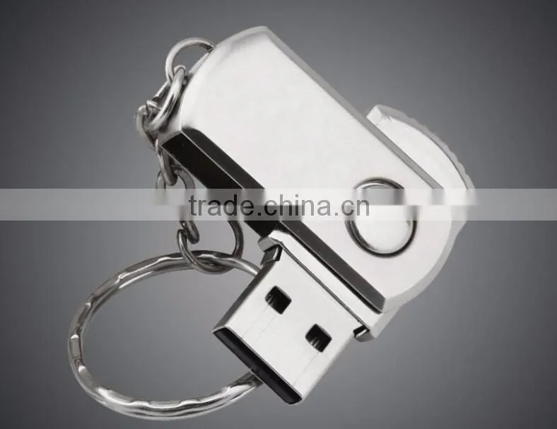 Silver Twister USB Metal Memory Stick 16gb With Keychain