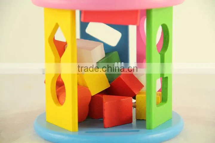 Intelligence shape wheel wooden block toy