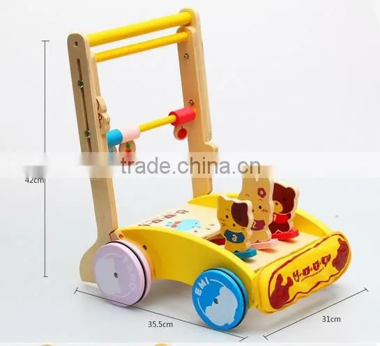 wooden car toy Children Pull and push cars