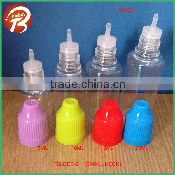 8ml empty e liquid nicotine PET clear plastic dropper bottle with long thin tip& white childproof cap
