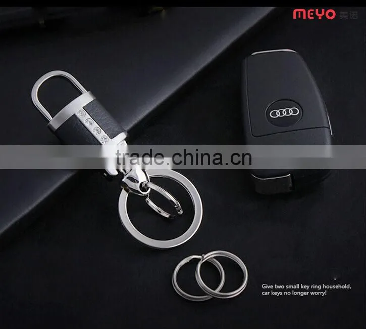 Men's Promotional Gift, Genuine Leather Metal Keychain,key chains gift,new products 2015