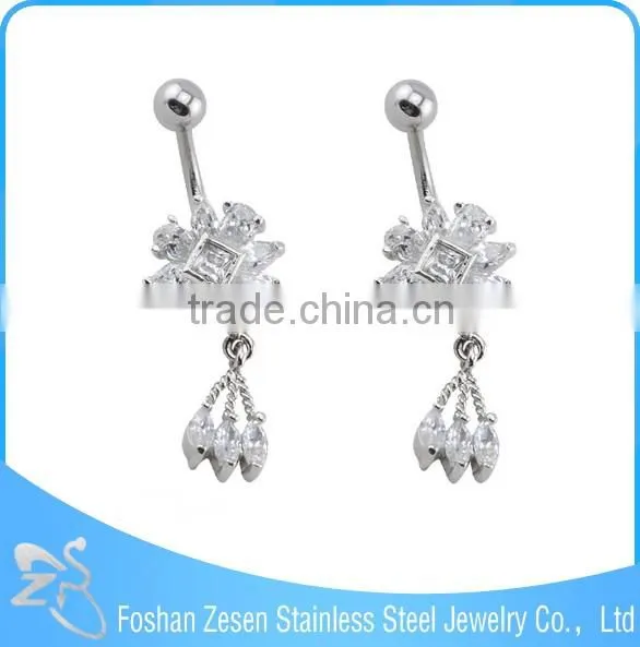 Women Navel Ring Butterflies Belly Button Ring Body Jewelry
