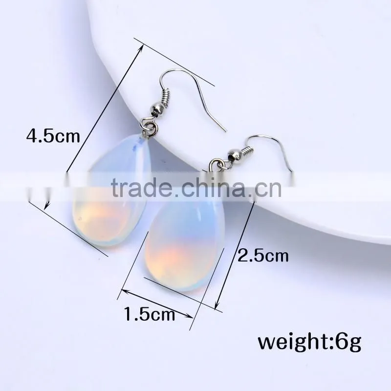 2016 New Factory Direct Natural Stone Opal Drop Earrings SMJ0146