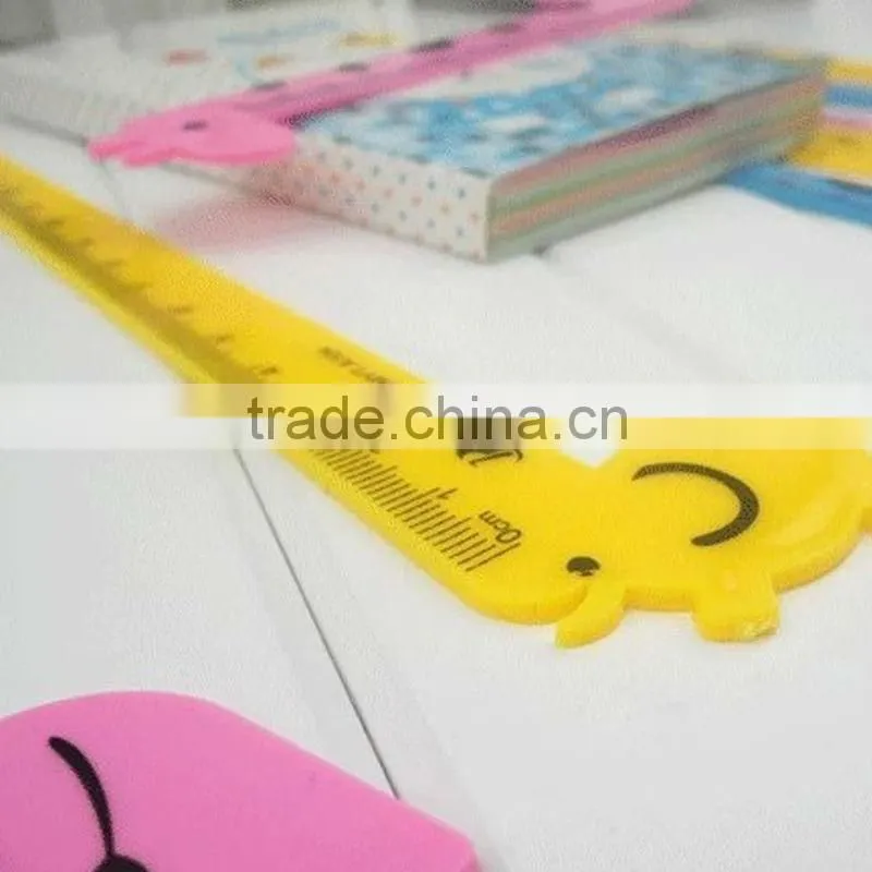 2014 promotional straight plastic animal pattern lovely ruler for kids OEM design