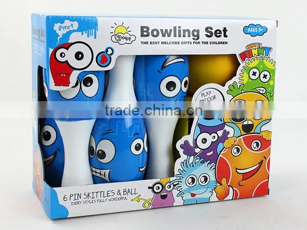 22cm Smile face bowling set sport toy for kids with 6 bottles and 1 ball