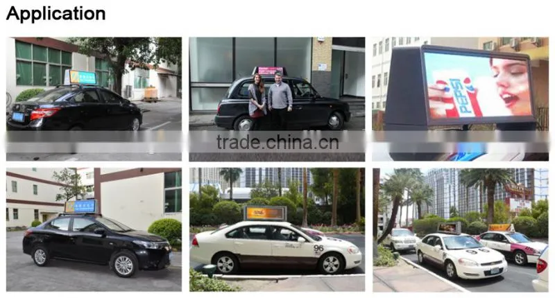 Outdoor P5 full color Taxi led display gsm